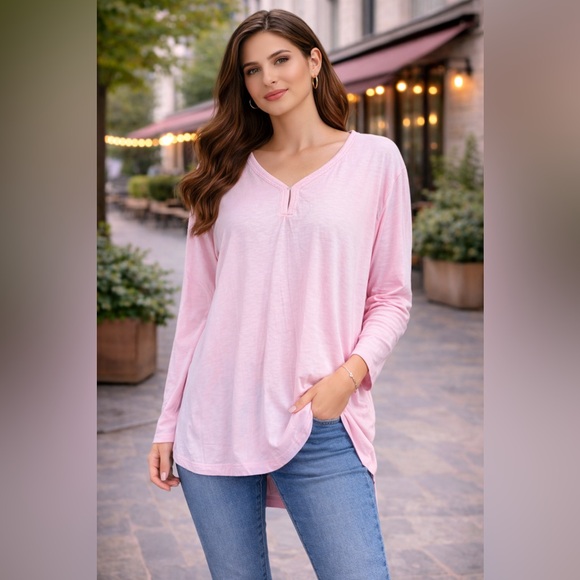 Nautica Tops - Nautica Light Pink Long Sleeve Tee 1X NWT